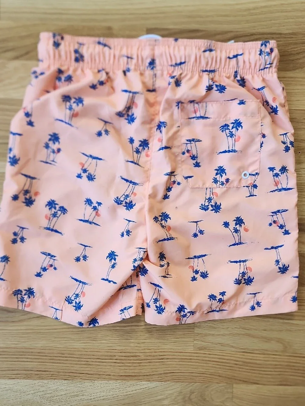 The Children's Place Orange Swim Trunks with Navy Palm Print